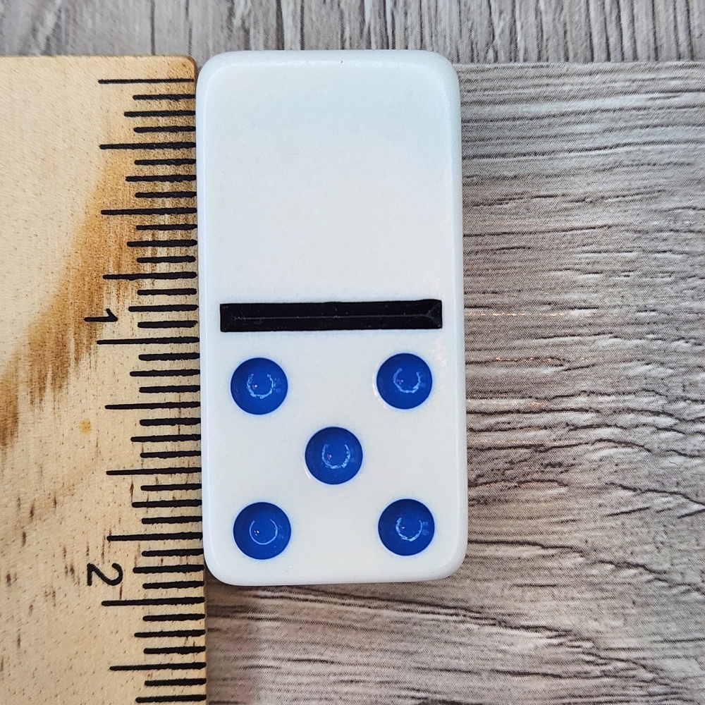 Blank 5 Replacement Dominoes Large Dot Shiny Color 2 X 1 X 5/8th